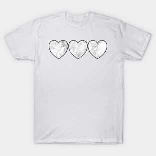 White Marble Hearts T-Shirt